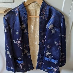 Silk jacket Chinese print + closures